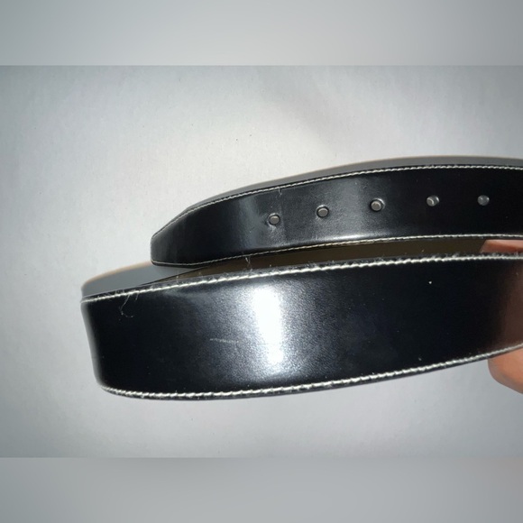 Anne Klein black silver leather vintage boho Y2K belt Size Small/Medium - Picture 4 of 15